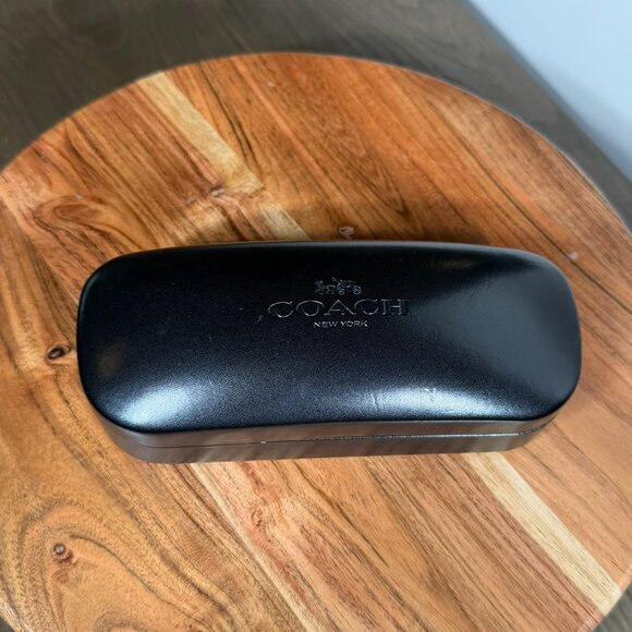 Coach Black Hard Shell Eyeglass / Sunglass Case + Cleaning Cloth - CASE ONLY - Picture 5 of 10